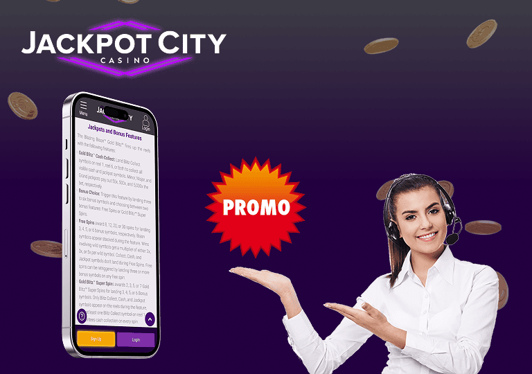 jackpotcity blazing bison promociones