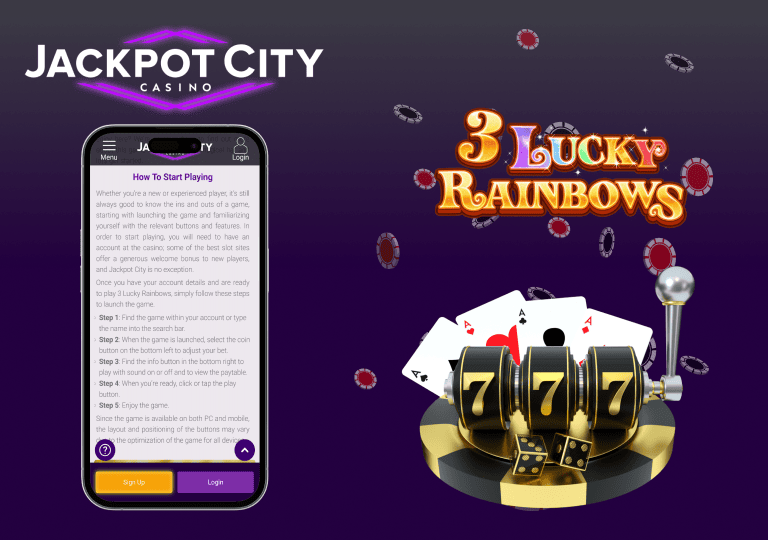 jackpotcity 3 lucky rainbows como jugar